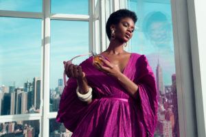 Model Imade Ogbewi, photographed by Remi Adetiba for luxury fragrance retailer Rare Dahlia