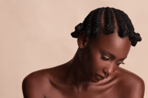 Model Eniola Abolarin, photographed for OLORI Beauty USA's launch campaign by Remi Adetiba