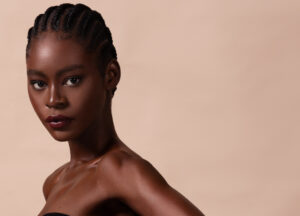 Model Rebecca Fabunmi, photographed for OLORI Beauty USA's launch campaign by Remi Adetiba