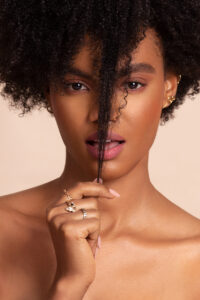 Model Chisom Okeke photographed for OLORI Beauty USA's launch campaign by Remi Adetiba